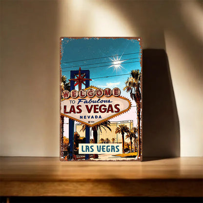 Las Vegas Fém Dekor Tábla